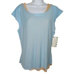 Vintage No Appt Necessary Layered Top L Blue Orange USA Made New Old Stock
